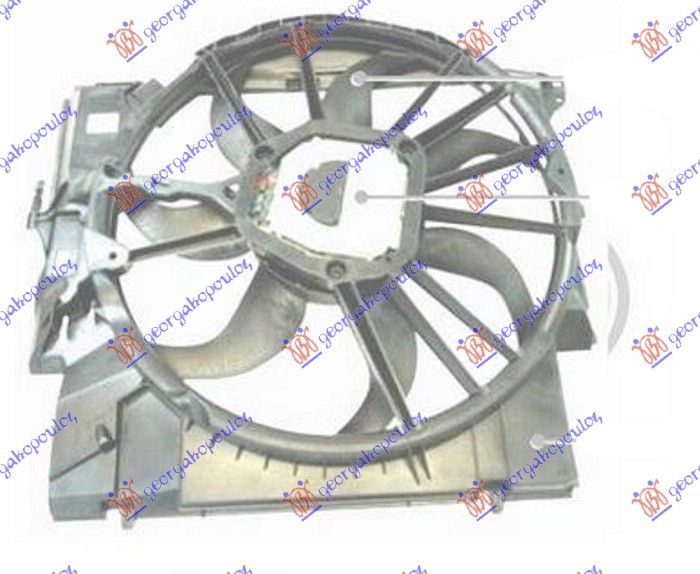 Ventilator hladnjaka komplet 3.0 benzin - 2.0 dizel (500 MM) (600 W)