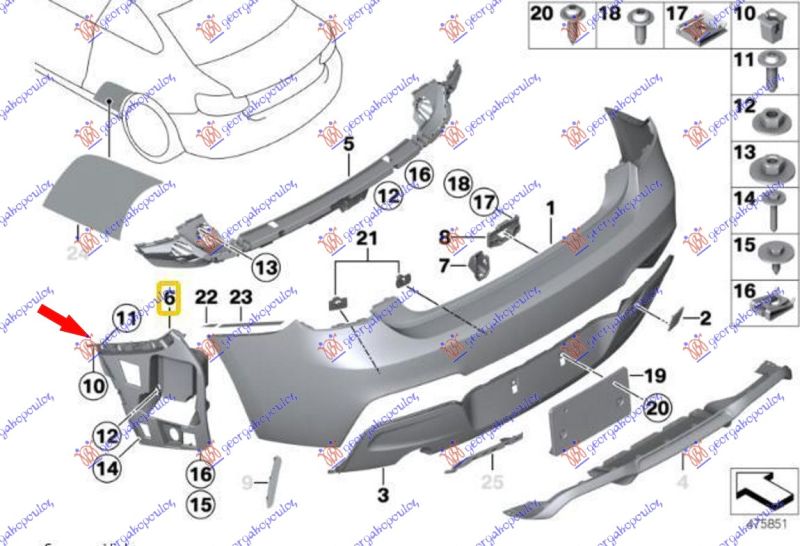 Nosač stražnjeg branika bočni plastični (M-SPORT & M135)
