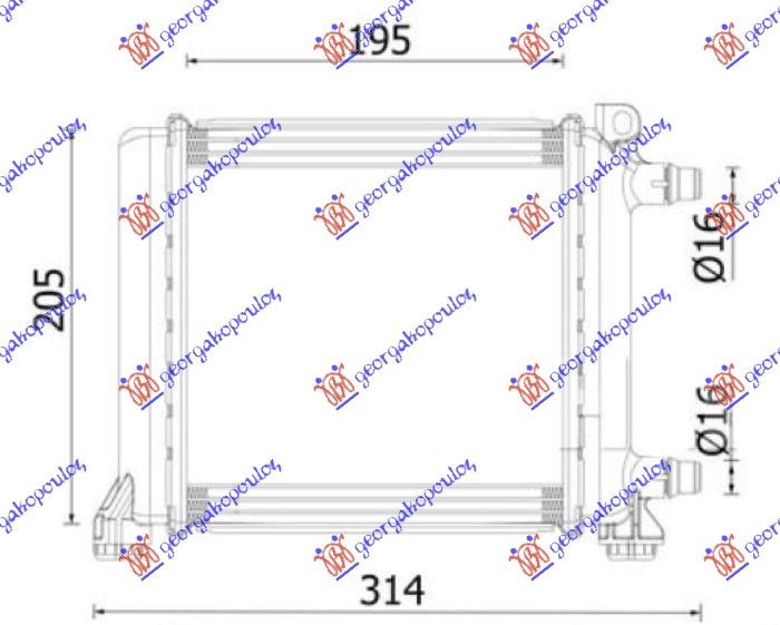 Hladnjak motora dodatni (1.5-2.0 BENZIN) (MAHLE BEHR PREMIUM LINE) (202X195)