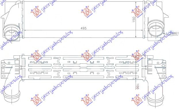 Hladnjak intercooler 3.0 (30/35DX) dizel (495X145X100)