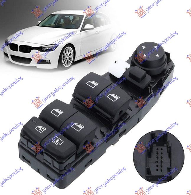 Prekidač vrata/ogLEDala prednji zavjesa četverokraki (6 PINA) s grand coupe (F06)