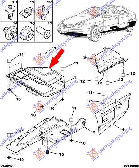 Zaštita ispod motora plastična (DIZEL)