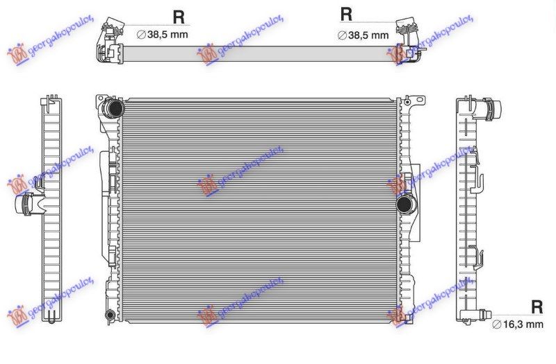 Hladnjak motora 2.0 benzin ručni/auto (600X478)