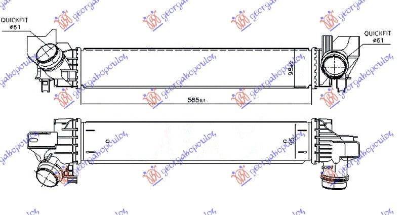 Hladnjak interkulera 1.5 turbo benzin (585X98X95)