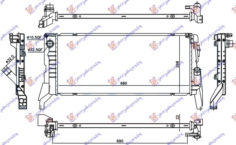 Hladnjak motora svi modeli dizel ručni (680X298X22)
