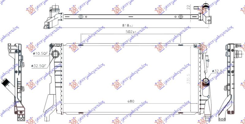 Hladnjak motora 1.5 turbo benzin ručni (680X330X22)