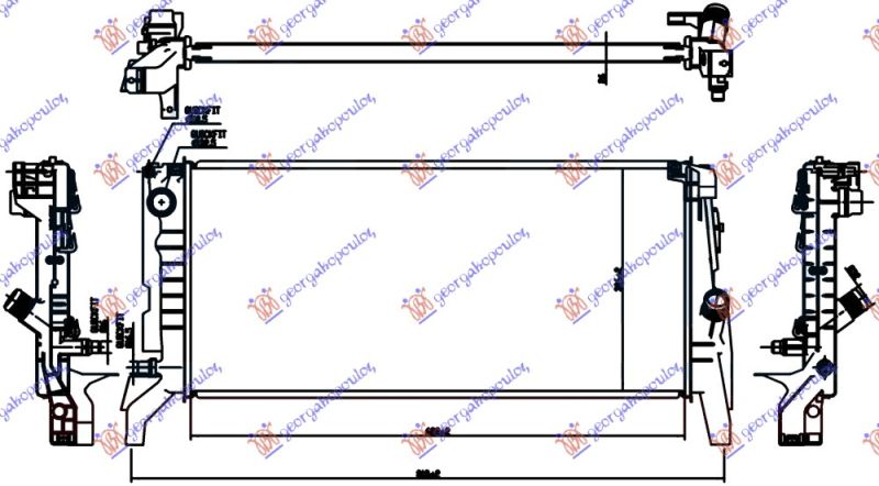 Hladnjak motora 2.0 (220I) benzin automatski (680X320X26) (3 CIJEVI)