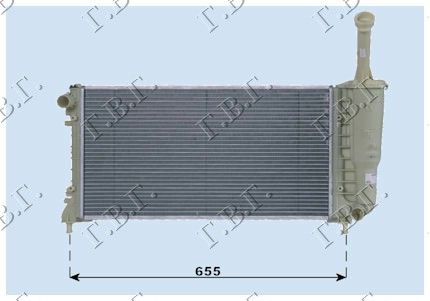 Hladnjak motora 1.4 cc 16v +/- klima (58X30,8) (S PRELJEVNOM CIJEVI)