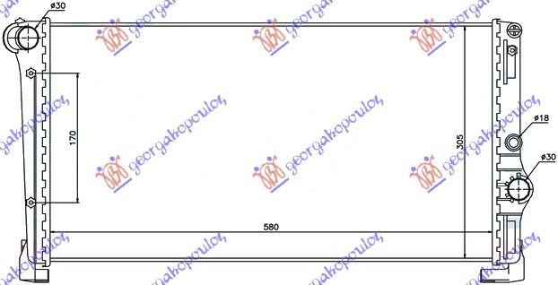 Hladnjak motora 1.3 jtd (58X31X3.8) marelli tip