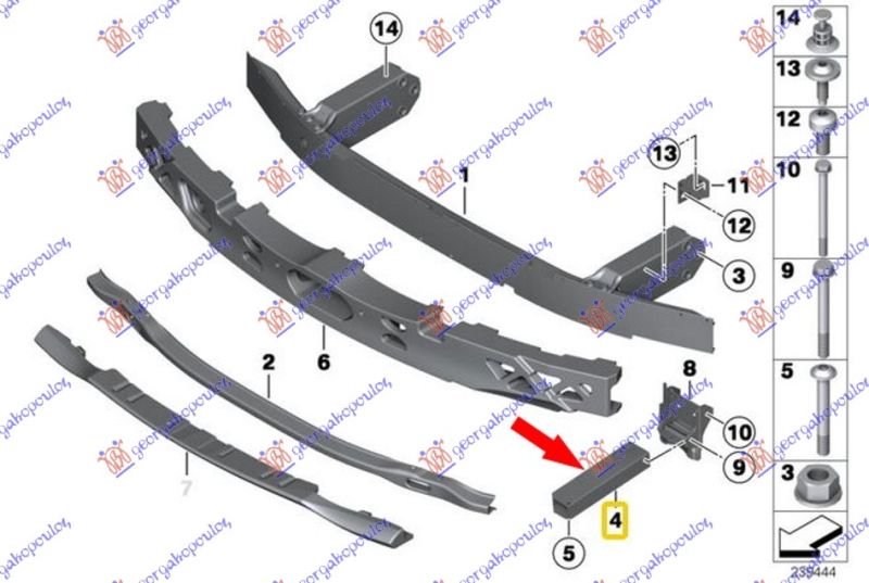 Nosač prednjeg branika  (ALUMINUM) ( GT/F07)