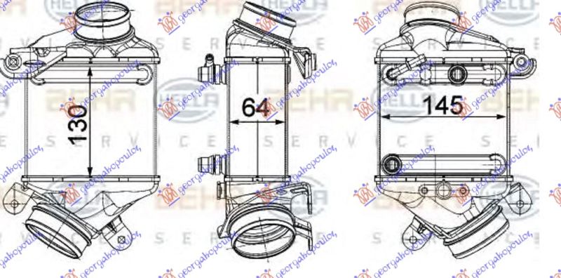 Hladnjak interkulera 4.0 - 4.4 benzin (130X144) (& GT/F07)