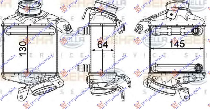 Hladnjak interkulera 4.0-4.4 benzin (130X144X64) (& GT/F07)
