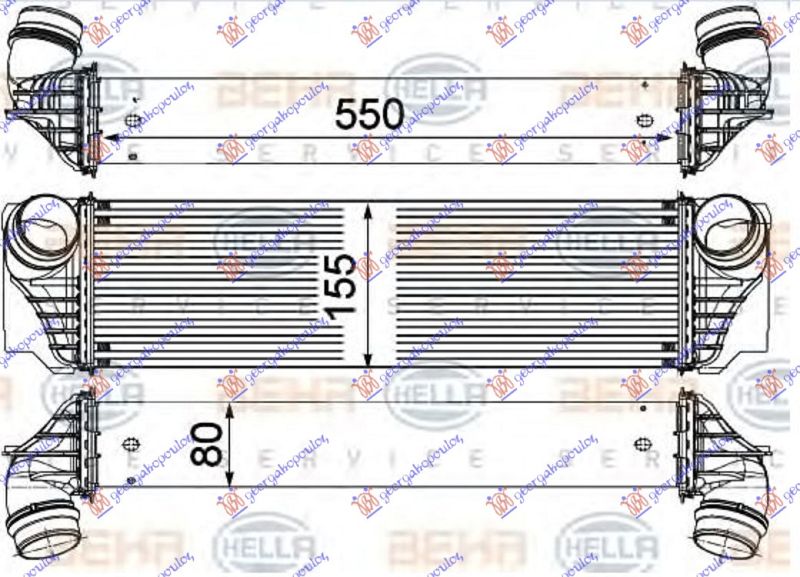 Hladnjak motora 3.0 i 24v benzin (550X155X) (& GT/F07) (MAHLE BEHR PREMIUM LINE)