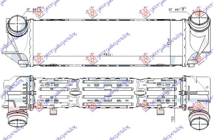 Hladnjak interkulera 2.0 benzin (495X150X100)