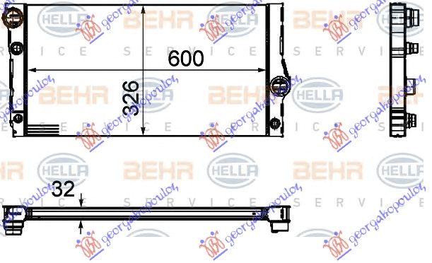 Hladnjak motora 3.0 535i/hibrid benzin (& GT/F07) (600X326X32) (MAHLE BEHR PREMIUM LINE)