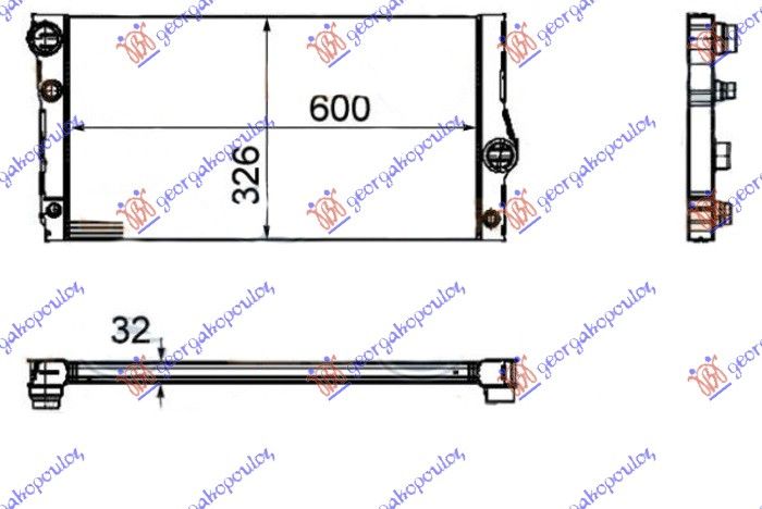 Hladnjak motora 3.0 535i/hibrid benzin (& GT/F07) (600X326X32)