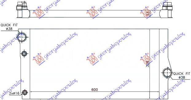 Hladnjak motora za sve modele dizel (& GT/F07) (600X310X32)