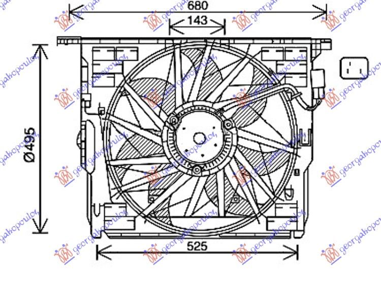 Ventilator hladnjaka komplet benzin/dizel 3 pin