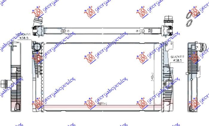 Hladnjak motora 2.0 benzin +/- klima ručni/auto (600X340) (KARAVAN)