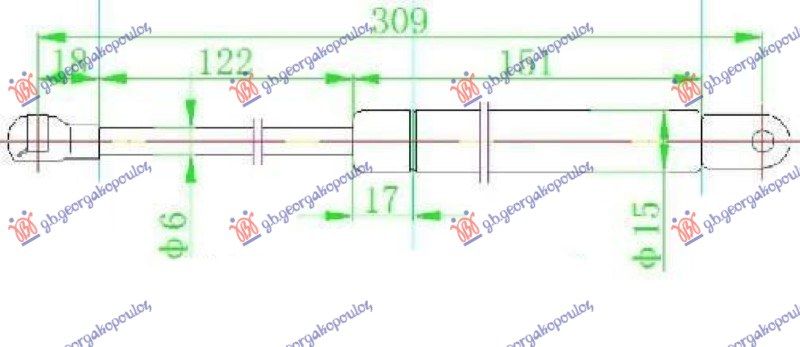 Amortizer zadnjeg stakla (310L-255N)