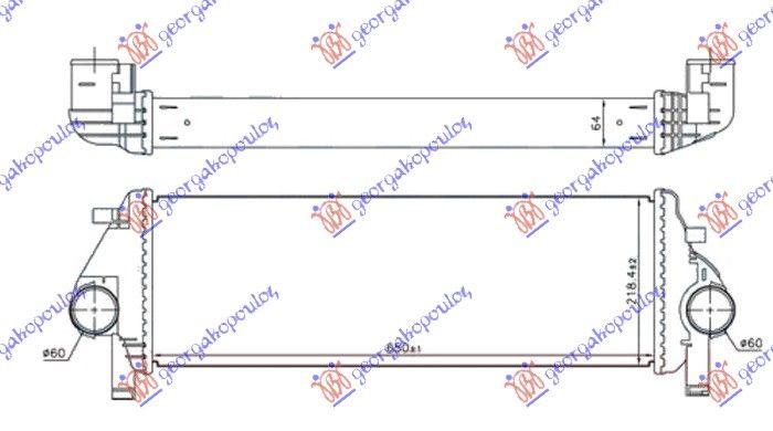 Hladnjak interkulera 3.0 crdi dizel (650X220X64)