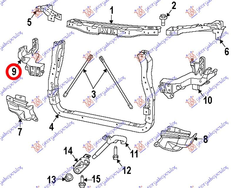 Nosač fara plastični
