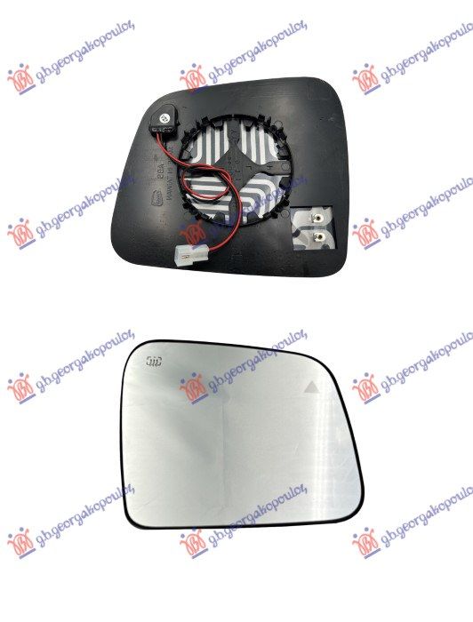 Staklo za retrovizor sa grijačem (SA MRTVOM TAČKOM) (KONVEKSNO STAKLO)