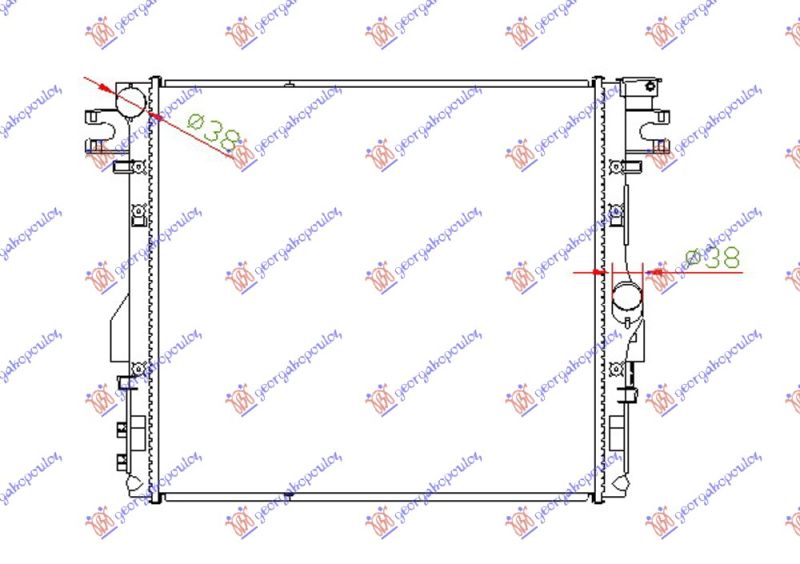 Hladnjak motora 3.6–3.8i benzin ručni/auto (560X510X26)