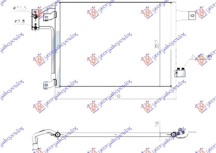 Hladnjak klime 3.6-3.8i benzin 2.8 crd dizel manual -12 (470×350×16)