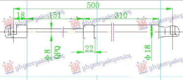 Amortizer zadnjeg stakla (500L-190N)