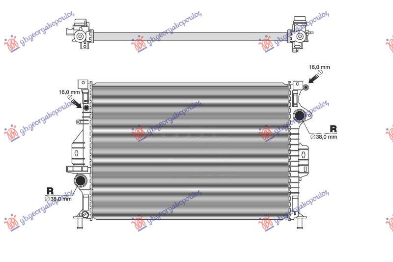 Hladnjak motora benzin/dizel (650X410X26) (TIP CALSONIC) (KOYO)