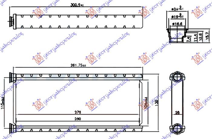 Hladnjak kabine 1.5 turbo dizel (BR) (280X105X26)