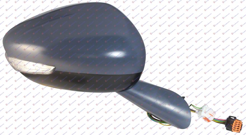 Električni grijani sklopivi retrovizor grundiran (S ŽMIGAVCEM, F.L. I SENZOROM) (A KVALITETA) (KONVEKSNO STAKLO)