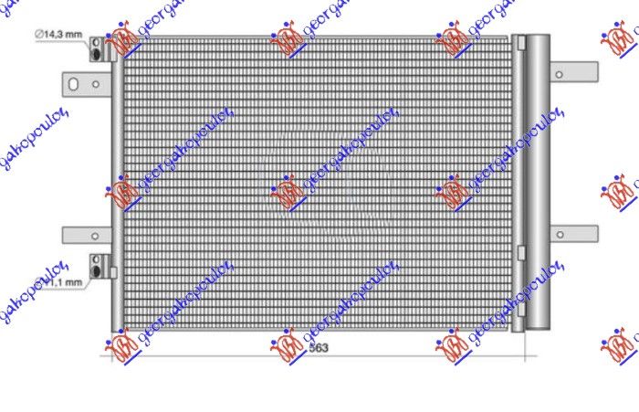 Hladnjak klime 1.2-1.6 thp benzin - 1.6-2.0 bluehdi dizel (563×416×12)