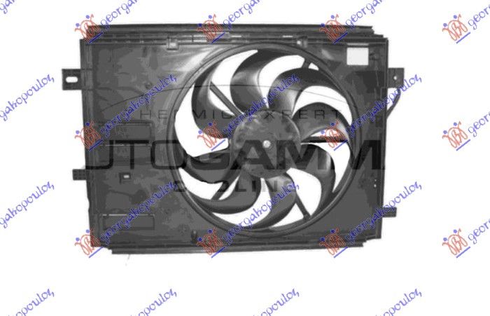 Ventilator hladnjaka komplet jednini električni - 1.5-2.0 dizel (428 MM) (2 PINA) (250 W)