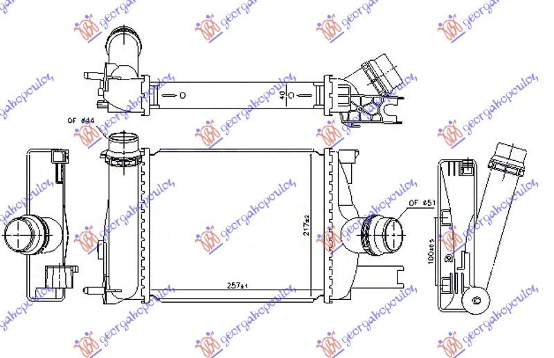 Hladnjak interkulera 0.9 tce benzin (257X217X40)