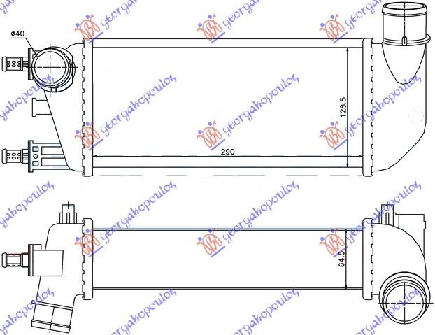 Hladnjak interkulera 1.3 tdci dizel (290X130X64)
