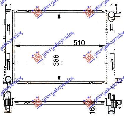 Hladnjak motora benzin - dizel (+A/C) (51X40,8X2,7) (MAHLE)