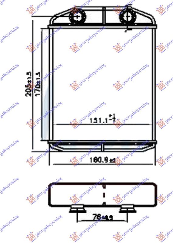 Hladnjak kabine 0.9-1.2-1.6 benzin - 1.5 dizel (170X151X26) (TIP DENSO)