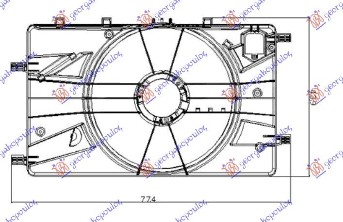 Ventilator hladnjaka komplet 1.4-1.6 turbo benzin - 1.6-1.7-2.0 cdti