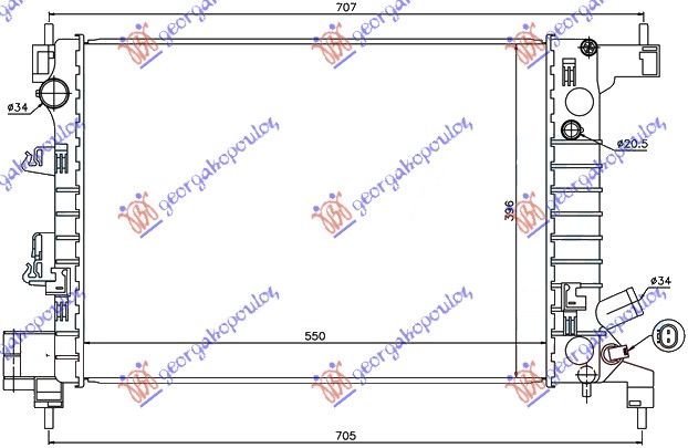 Hladnjak motora 1.2i – 1.4i (55X39.6X17) (KOYO)