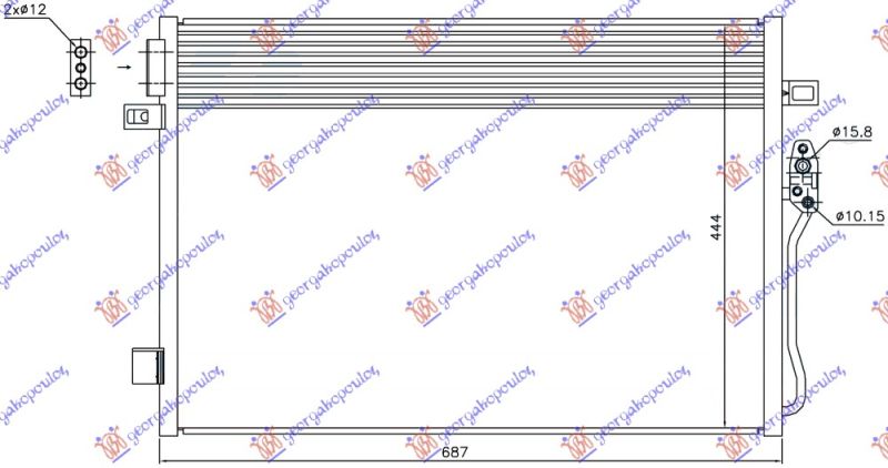Hladnjak klime benzin/dizel automatik (645×460×16)