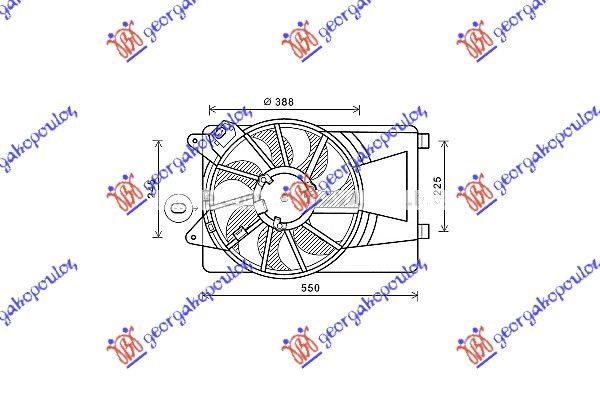 Ventilator hladnjaka komplet 1.4i 8v-16v (+A/C)