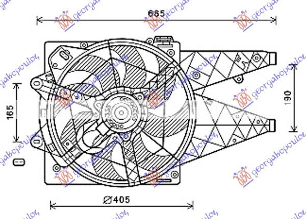 Ventilator hladnjaka komplet 1.6-2.0 jtd (+A/C)