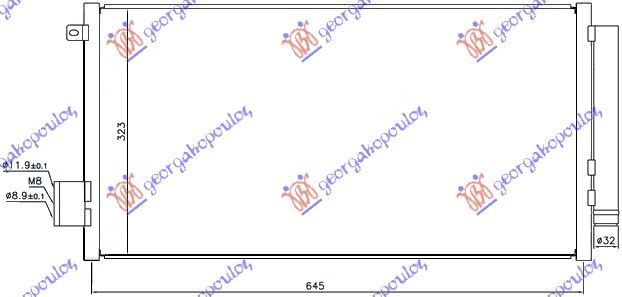 Hladnjak klime 1.4-1.6 benzin - 1.3-1.6 mjtd dizel (625×315×16)