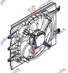 Ventilator hladnjaka komplet (-A/C) 1.4i-16v