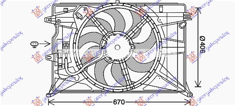 Ventilator hladnjaka komplet single benzin/dizel