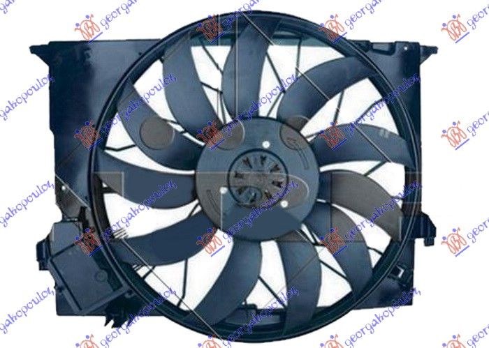 Ventilator hladnjaka komplet 6.2 benzin 07- (530 MM) (850 W) (4 PIN)