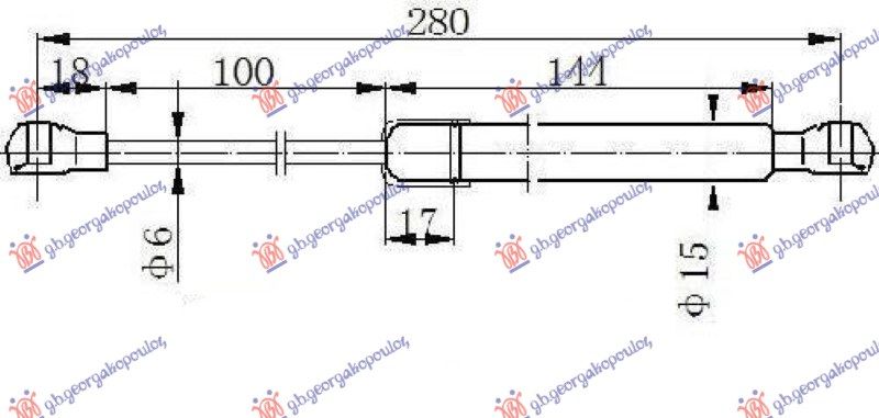 Amortizer gepek vrata cabrio (280L-30N)