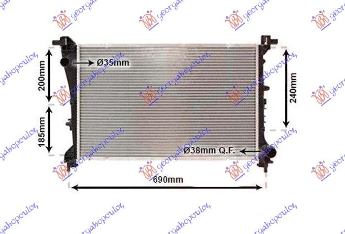 Hladnjak motora 1.4 (88KW) benzin ručni – 1.3 mjtd dizel ručni (620X390X16)